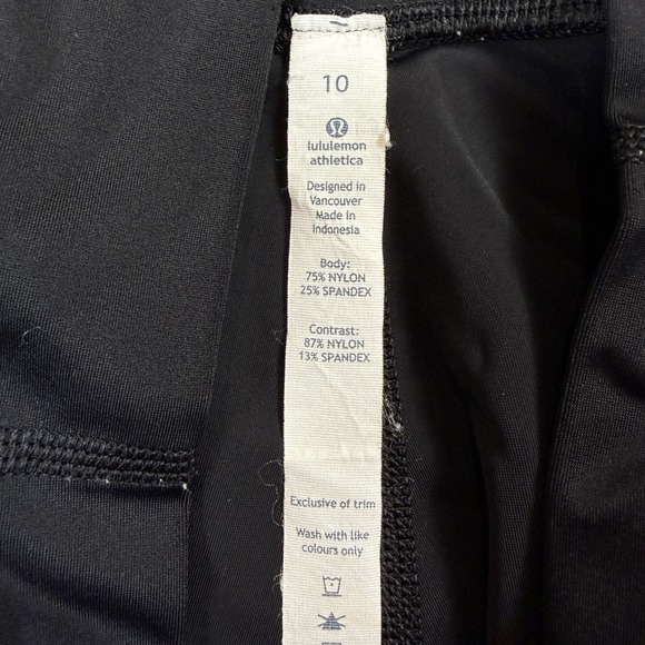 Lululemon Leggings Womens‎ 10 Black High Rise Ankle Moto Mesh Yoga Athletic - Picture 6 of 8